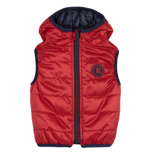 Baby & Toddler Boys Red Reversible Vest With Hoodie