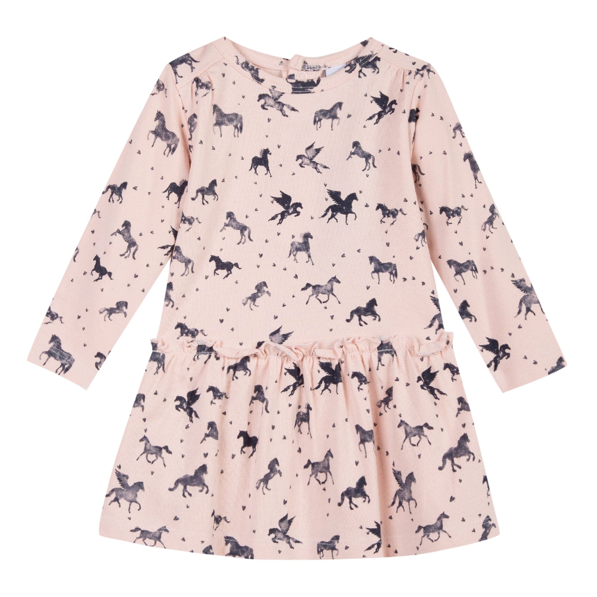 Girls Pink Dress With Flying Horse Print Girls Pink Dress With Flying Horse Print